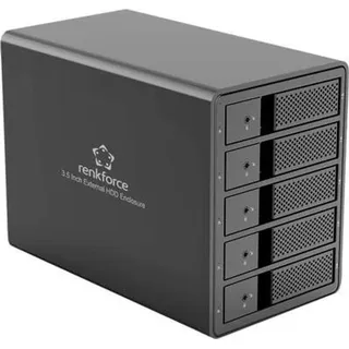 Renkforce RF-6647600 8.9 cm (3.5 Zoll) Festplattengehäuse 5 Bay 3.5 Zoll USB-A (USB 3.0)