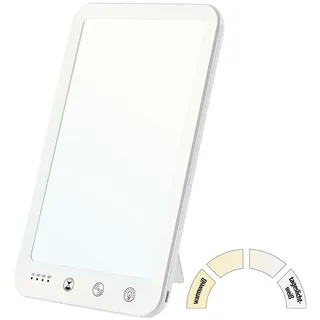 Lunartec CCT-LED-Tageslichtlampe, 10.000 Lux, dimmbar, Timer, USB-C, 3000-6500K