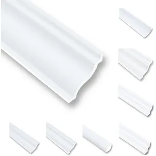 MDEKOR 100 Meter Deckenleisten Styropor XPS Stuckleisten Abschlussleiste Decke Weiss 40X40 mm Zierprofile Styroporleisten Deckenleisten Zierleisten Sparpaket NM50