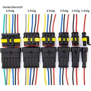 5-pin Verbindungsstecker wasserdicht, Stecker und Fassung