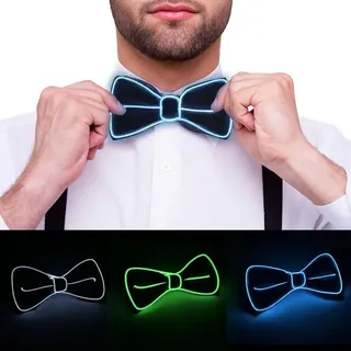 HOVCEH 3 Stück LED Fliege Herren, LED Leuchtend Fliegen Krawatte, Neuheit LED Leuchtende Fliege, Leuchtende Fliege Blinkende Fliege mit 3 Blitzmodi für Karneval Kostüm Geburtstag Cosplay Party