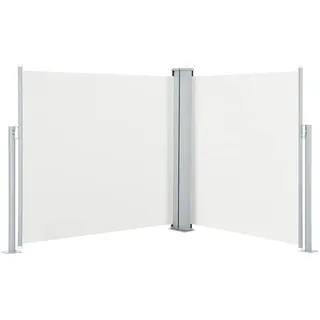 vidaXL Ausziehbare Seitenmarkise 120 x 600 cm Cremeweiß