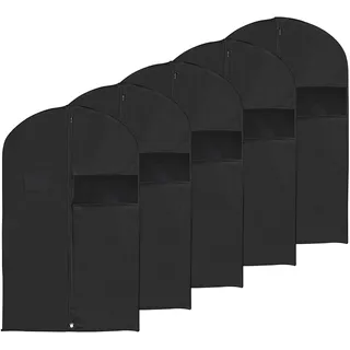 PATIKIL 5er-Pack 31" Kleidersack, Atmungsaktive Anzugtasche von, Schwarz | Aufbewahrung hängenden Kleidungsstücken, Kleidersäcke mit Reißverschluss Anzüge, Mäntel, Kleider zur