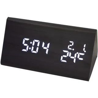 Digitale Holz Tischuhr USB Ladeport 3 Alarme Temperatur& Datumanzeige