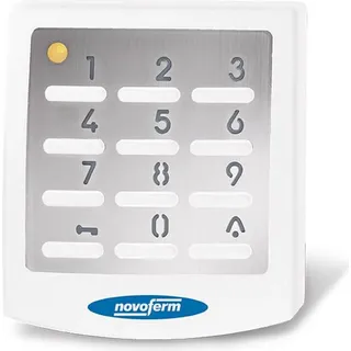 NOVOFERM Funktaster Testfeld beleuchtet Edelstahl 433 Mhz Weiß + Batterie