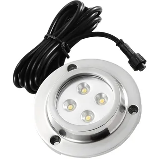 CHNXU Unterwasserbeleuchtung Wasserdichte IP68 Pool Licht Runde 400LM 10W LED Unterwasserlicht 12V Teichbeleuchtung Unterwasserstrahler für Boote Aquarium Brunnen oder Teich, Kühles Weiß