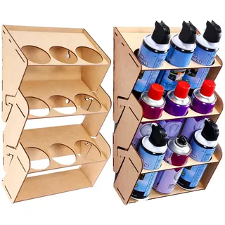 Spray Paint Storage Rack - 2er-Pack Sprühdosen Halterung, Großer Kapazität Sprühflaschenregal, Wandmontage Aerosoldosenregal, Farbdosen Organizer für Werkstätten, Geschäfte, Garagen und Transporter