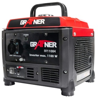 Grafner Inverter Stromerzeuger 1200 W (1,1 KW Dauerleistung), Benzinbetrieb 4 Takt, 1x 230V, Invertertechnologie für empfindliche Geräte, leicht robust, digitaler Benzin Generator Notstrom Aggregat