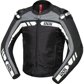IXS Motorradjacke RS-500 1.0 Motorrad Leder- / Textiljacke Atmungsaktiv protektoren reißverschluss grau|schwarz Tall 98