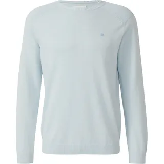 s.Oliver Pullover aus Moulinéstrick mit Crew Neck und Raglanärmeln - blau - 3XL