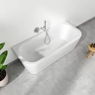 Evineo ineo2 Vorwand-Badewanne für individuelle Ab- und Überlaufsysteme L: 180 B: 80 cm, BE4006WH,