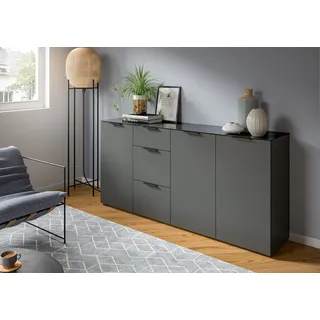 INOSIGN Sideboard »Raio, Breite 179 cm, 3 Türen, 3 Schubkästen, Oberboden mit Glasplatte«, Anrichte, Kommode, Schrank,