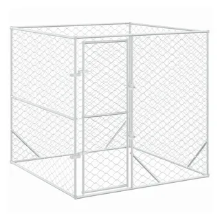 vidaXL Outdoor-Hundezwinger Silbern 2x2x2 m Verzinkter Stahl