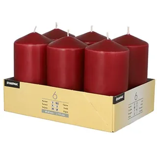 Papstar Stumpenkerze 6 x 11,5 cm 6 St. bordeaux