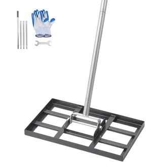 VEVOR Rasenrakel Nivellierrechen Levelingrake Rasenpflege 431x254x2140mm