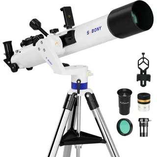 Svbony SV520 Teleskop, 90 mm Öffnung, 800 mm Brennweite, Teleskop Astronomie mit Altazimut-Montierung, Kabelloser Steuerung, Ganzmetall Teleskop-Kit für Visuelle Beobachtung