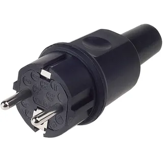 Bachmann 913.169 Schutzkontaktstecker Vollgummi 250V Schwarz IP44, IP20