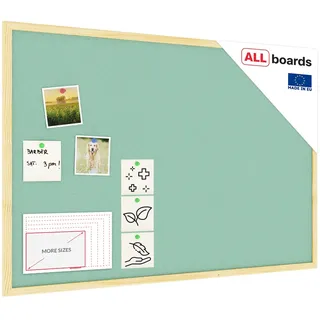 ALLboards Mint Pinnwand mit Holzrahmen 90x60cm Mint Korktafel