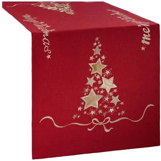 Erwin Müller Tischdecke Tischläufer "Merry XMAS", Motiv rot 40 cm x 170 cm
