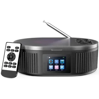 Desobry CD-Player tragbar mit LCD-Bildschirm 2025 aktualisierte Version mit Bluetooth AUX USB-Eingang FM Radio Anti Skip Funktion Fernbedienung