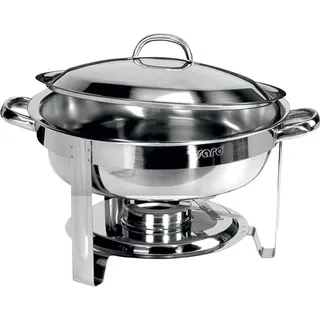 Chafing Dish rund Edelstahl hochglanzpoliert Speisenwärmer CNS Wasserbad