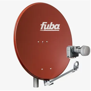 Fuba DAL 804 R Sat Anlage Antenne Schüssel Spiegel Alu Rot Quad LNB DEK 417 4 Teilnehmer (HDTV-, 4K- und 3D-kompatibel)