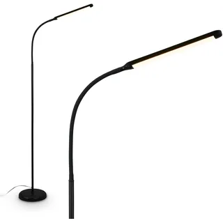 Briloner - LED Stehlampe Touch, dimmbar, Warmweiß Schwenkbar Leselampe, Wohnzimmerlampe, Schlafzimmer Deko, Deckenfluter, Standleuchte, Stehleuchte, 21 x 170 cm, Schwarz