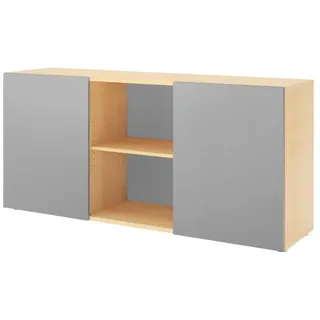 bümö Sideboard office Sideboard mit Schwebetür, Dekor: Ahorn/Silber braun|silberfarben