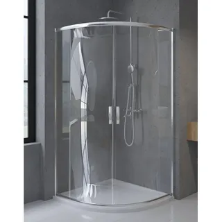 KOLMAN Eckdusche Viertelkreis HELA 80x80 190 cm Transparent Glas, BxT: 80x80 cm, Sicherheitsglas 80 cm x 190 cm x 80 cm