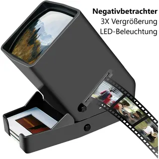 Somikon Mobiler Dia- & Negativ-Betrachter mit LED-Beleuchtung, 3x Vergrößerung