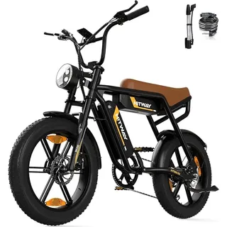 HITWAY E Bike Elektrofahrrad 20 Zoll 4.0 Breitreifen Ebikes, 48V 15Ah/2 * 13Ah Akku Mountain E-MTB Fahrrad, 25km/h 7 Gang zum Pendeln, bis 45-150km für Erwachsene