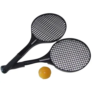 BLUE SKY - Tennis Schlägerset - Tennis - Schlägerspiel - 046521A - Schwarz - Kunststoff - 53 cm x 22 cm - Kinderspielzeug - Outdoor-Spiel - Ab 3 Jahren