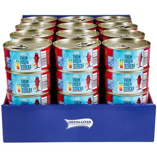 Dreimaster Thunfischstücke mit Gemüse in Dressing 185 g, 48er Pack