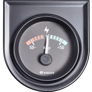EQUUS 842052 Kfz Einbauinstrument Amperemeter Messbereich -50 - +50 A Standart Gelb, Rot, Grün 52 mm