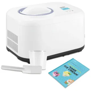 First Austria TZS First Austria - Eismaschine 1L mit Kompressor 3 in 1 - Ice Cream Maker 100W selbstkühlend für Frozen Joghurt, Sorbet & Eiscreme - Kleine Speiseeismaschine inkl. Rezeptheft, Messbecher & Spatel