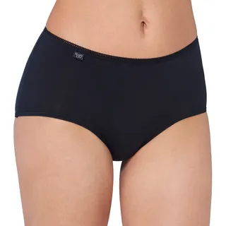 SLOGGI Damen Midi, Vorteilspack - 24/7 Cotton, einfarbig, 38-52, M-6XL Schwarz 44