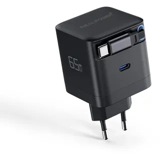 Realpower GaN Charger 65W schwarz,65 Watt,2x Type-C