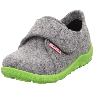 superfit Jungen HAPPY Hausschuhe, GRAU/GRÜN 2000
