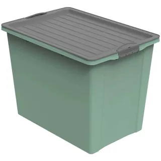 Rotho Stapelbox Compact A3 mit Rollen 70 l Grün