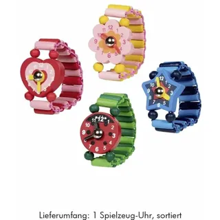 GoKi Holzuhr mit elastischem Armband und beweglichen Zeigern