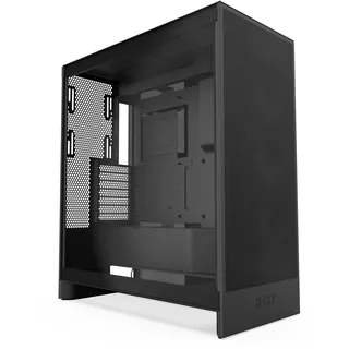 NZXT H7 Flow | Mid-Tower-ATX-Airflow-Gehäuse | Bis zu 3 x 120-mm-Lüfter im Boden zur direkten GPU-Kühlung | 3 x 120-mm-Frontlüfter | 420-mm-Kühler-Trägerplatte vorn | Kabelmanagement | Schwarz