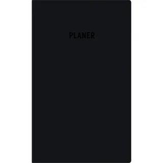 Zettler Taschenplaner schwarz 2026 - Bürokalender 9,5x16 cm - 32 Seiten - 1 Monat auf 2 Seiten - separates Adressheft - faltbar - Notizheft - 520-1020