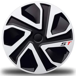 Radkappen 13 14 15 16 17 ST Zoll – Schwarz Silber – sportliches Design – 4er Set (14)