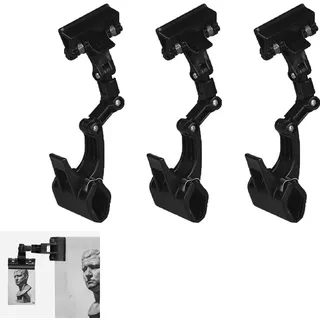 UtySty Dokumentenhalter Clip Doppelkopf Klemmhalterung Drehständer für Bild, Foto, Skript, Basteln, Malen, Kopieren, Film, Schild, Papier, Künstler, Staffelei, Skizze, Zeichenbrett, 3 Stück
