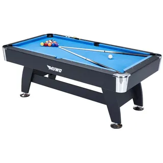 MUWO Billardtisch "Winner Gold" Billardtisch 214x112x81cm + Zubehör blau