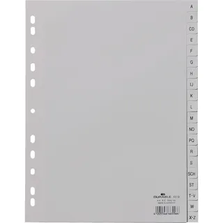 Durable Register - A - Z, PP, grau A4 A-Z 20-teilig, 1 St.