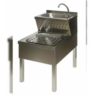 Handwasch-Ausgussbecken kombiniert mit Mischbatterie 500 x 700 x 850 mm