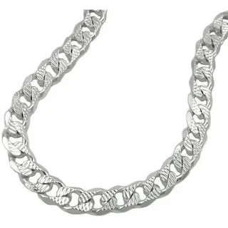GALLAY Kette 5,6mm flache Panzerkette mit Muster Silber