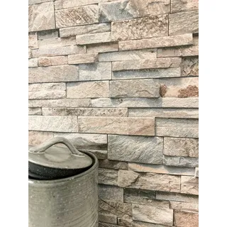 Newroom Vliestapete Avito Tapete Steintapete Stein,Naturstein,Mauer, Beige Tapete Modern Stein - Steintapete Schiefer Grau Loft Industrial Naturstein Mauer für Wohnzimmer Schlafzimmer Flur, Schiefer braun