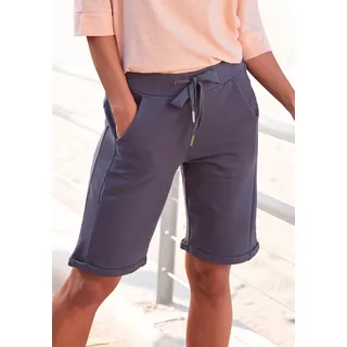Sweatbermudas ELBSAND "Brinjana", Damen, Gr. XL (42), N-Gr, grau (anthrazit), Sweatware, Obermaterial: 95% Baumwolle, 5% Elasthan, unifarben, figurumspielend kniefrei, Hosen Shorts Strandshorts, mit Taschen, Shorts, kurze Hose, Jogginghose, Topseller